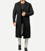 Mens Abbate Dark Grey Long Wool Coat