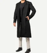 Mens Abbate Dark Grey Long Wool Coat