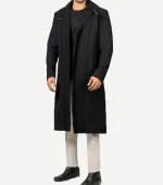 Mens Abbate Dark Grey Long Wool Coat