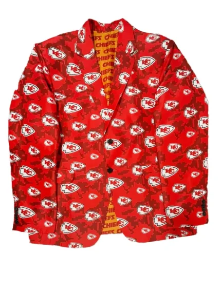 A vibrant crimson red Alabama Crimson Tide blazer featuring a structured lapel collar and the white "A" logo on the chest.