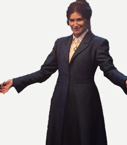 All Along Hahn Blue Wool Trench Coat