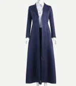 All Along Hahn Blue Wool Trench Coat