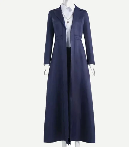 All Along Hahn Blue Wool Trench Coat