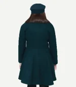 Ana Flare Double Breasted Forest Green Wool Coat