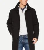Armando Mens Black Wool 3 4 Length Coat