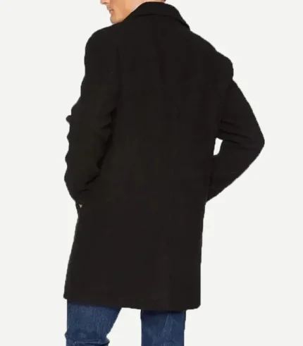 Armando Mens Black Wool 3 4 Length Coat