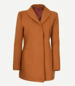 Women's 3/4 Length Rust Wool Overcoat