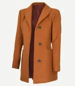 Women's 3/4 Length Rust Wool Overcoat