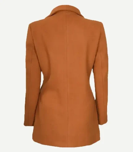Women's 3/4 Length Rust Wool Overcoat