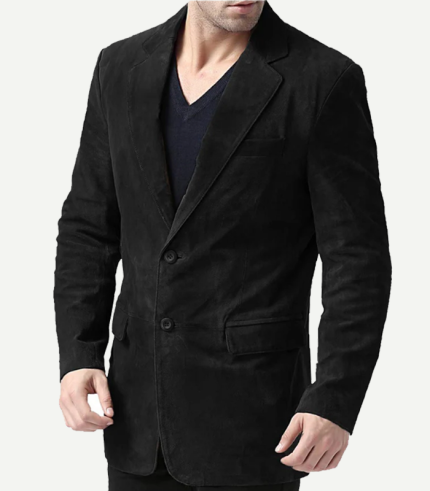 Black Suede Blazer Mens