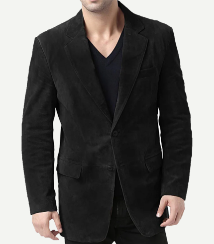 Black Suede Blazer Mens