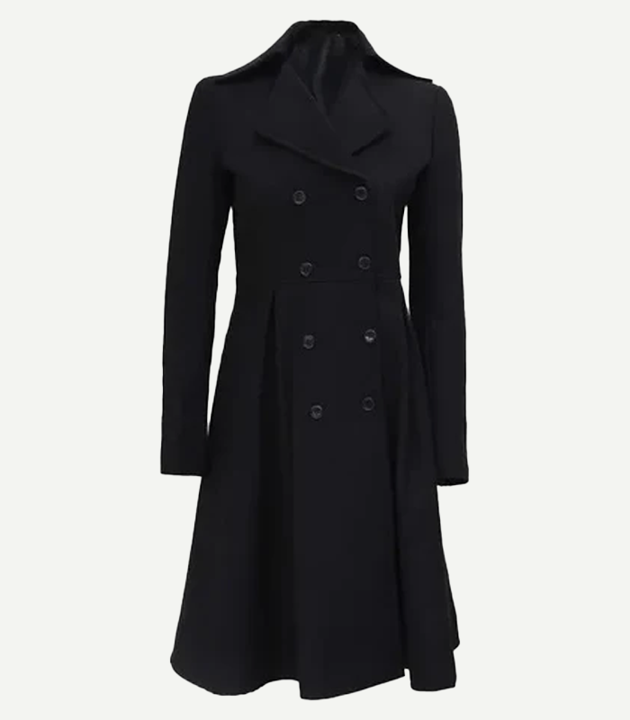 Carol Women's Double Breasted Trench Coat Wool