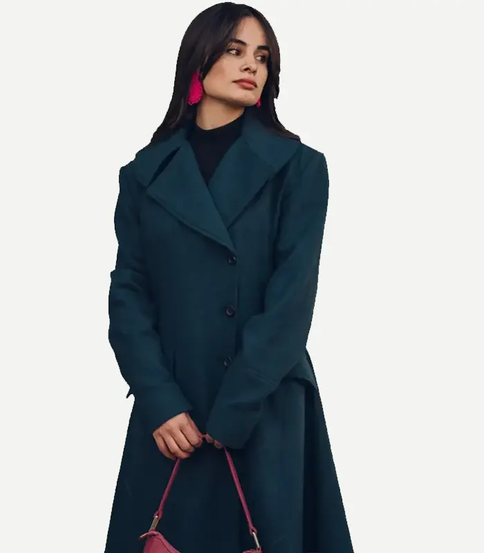 Clarice Women's Long Green Wool Coat