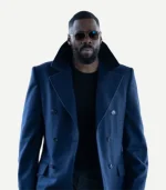 Colman Domingo Navy Blue Wool Peacoat