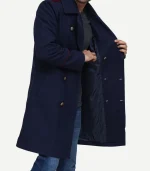 Double Breasted Mens Blue Peacoat