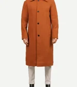 Ferdinand Mens Rust Long Wool Overcoat