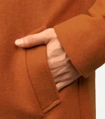 Ferdinand Mens Rust Long Wool Overcoat