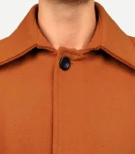 Ferdinand Mens Rust Long Wool Overcoat