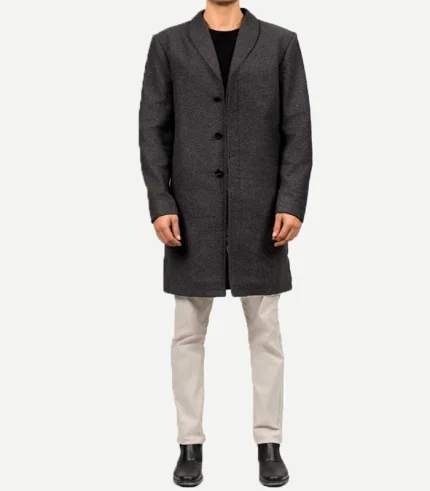 Gary Mens Grey Wool Coat