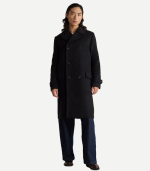 Italian Wool Black Double Breasted Topcoat