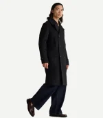 Italian Wool Black Double Breasted Topcoat