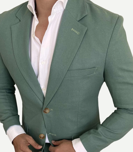 Jade Two Piece Sage Green Suits Mens