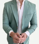 Jade Two Piece Sage Green Suits Mens