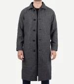 Lynwood Mens Long Wool Coat Grey