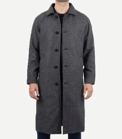 Lynwood Mens Long Wool Coat Grey