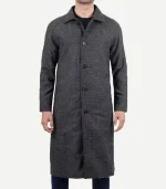 Lynwood Mens Long Wool Coat Grey