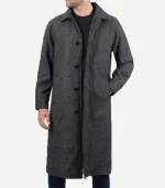 Lynwood Mens Long Wool Coat Grey