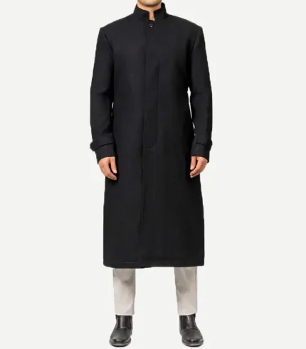 McGhee Mens Wool Overcoat Long