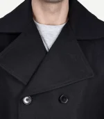 Kenney Men’s Black Double Breasted Wool Coat