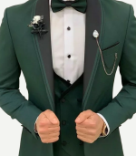 Mens Dark Green 3 Piece Suit