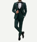 Mens Dark Green 3 Piece Suit