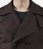 Mens Double Breasted Chocolate Brown Wool Coat