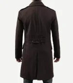 Mens Double Breasted Chocolate Brown Wool Coat