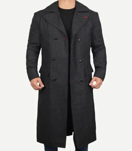 Men's Double Breasted Long Detective Coat