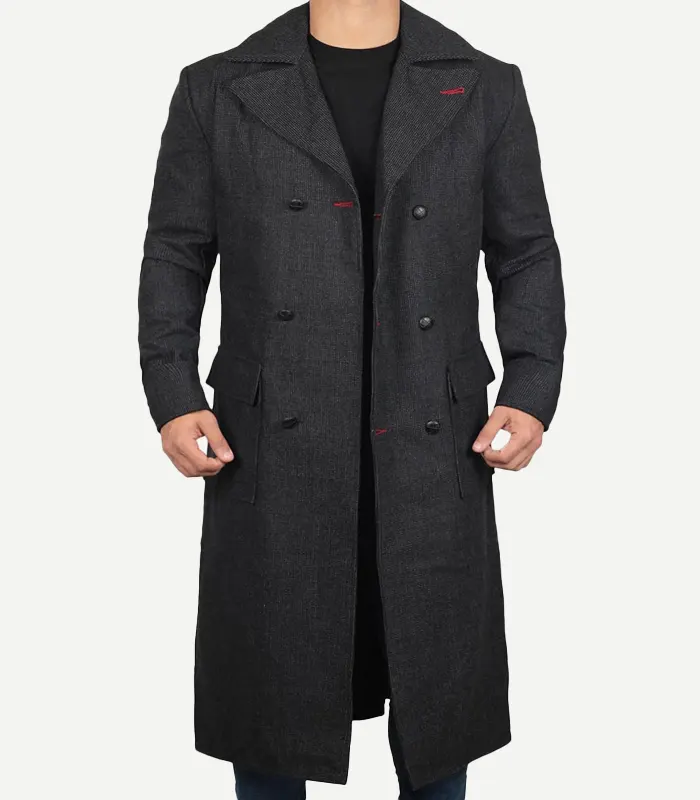 Men's Double Breasted Long Detective Coat