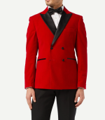 Mens Double Breasted Velvet Tuxedo Blazer Men