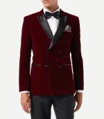 Mens Double Breasted Velvet Tuxedo Blazer Men