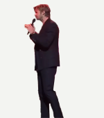 Mens Pinstripe Black Suit Gosling