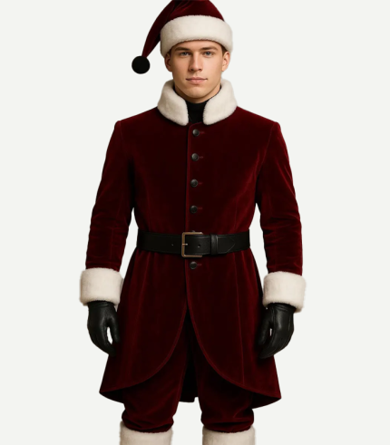 Mens Premium Velvet Santa Claus Coat