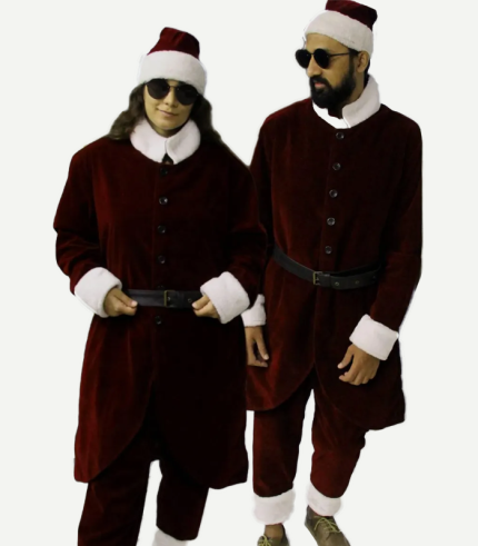Mens Premium Velvet Santa Claus Coat