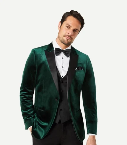 Mens Slim Fit Velvet Tuxedo Suit Jacket