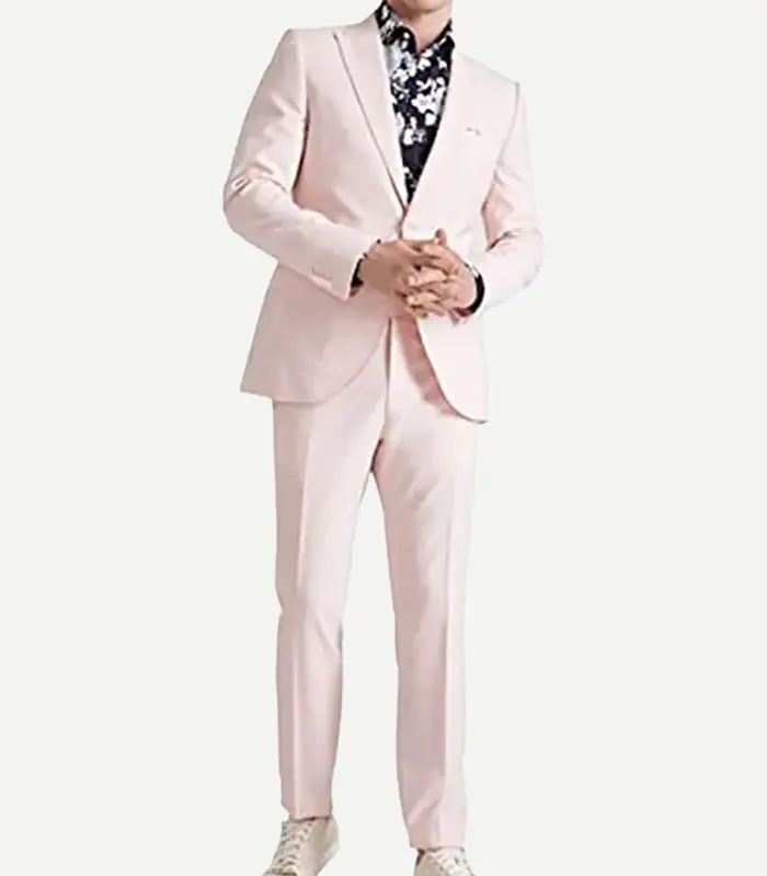 Mens Summer Groom 3 Piece Pink Suit