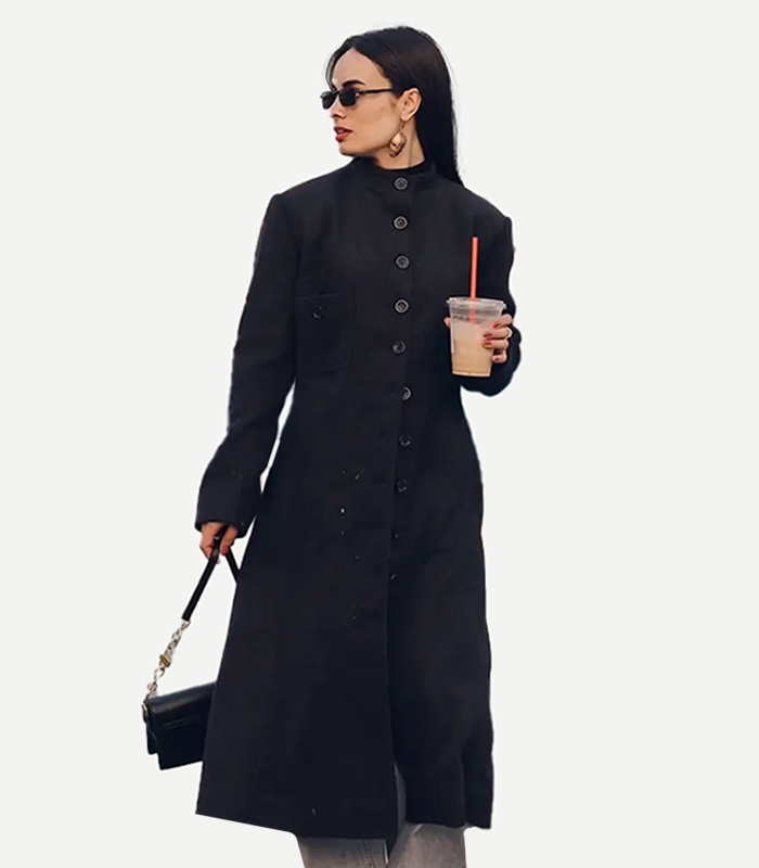 Michelle Charcoal Grey Long Wool Coat