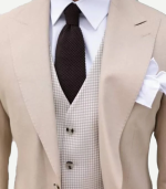 Modern Fit Beige Three Piece Suit
