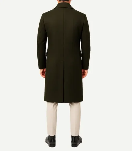 Modern Fit Double Breasted Military Green Trench Coat