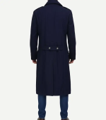 Navy Blue Men's Wool Overcoat